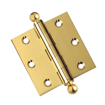 Embassy 3 x 3 Solid Brass Hinge, Polished Brass Finish with Ball Tips 3030US3B-1